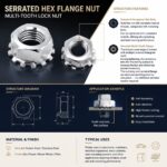 304 Stainless Steel K Nut External Star Toothed Lock Hex Nut Serrated Flange Hexagon Locking Nut for Cabinet Chassis Electrical Fasteners - 图片 7