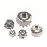 304 Stainless Steel K Nut External Star Toothed Lock Hex Nut Serrated Flange Hexagon Locking Nut for Cabinet Chassis Electrical Fasteners