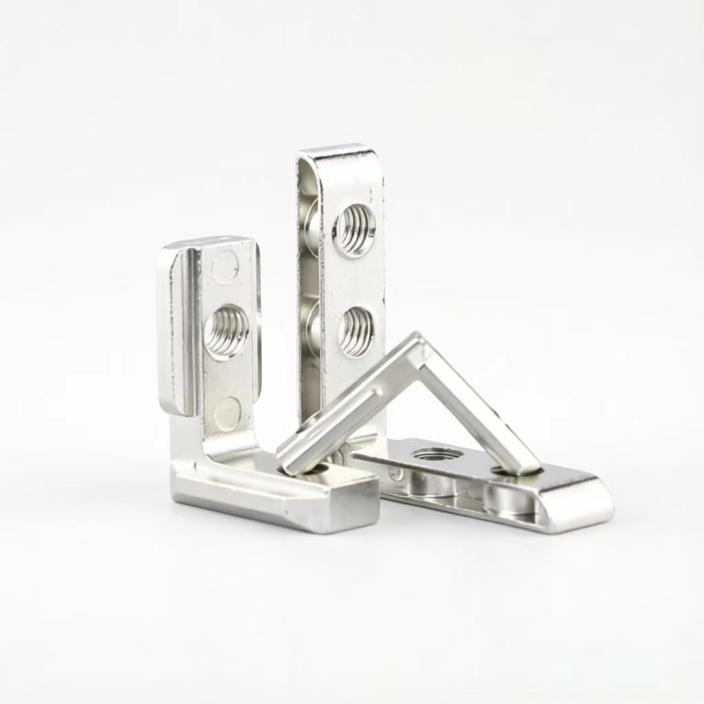 L型直角连接件 (3) Zinc Alloy Hidden Inside Corner Connector L Bracket for 2020 3030 4040 4540 Aluminum Profile 90 Degree Internal Slot Angle Joint Fastener Fitting - 图片 1