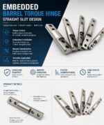 Single Axis Torque Hinge 360 Degree Free Stop Damping Shaft Rotary Hinge for Notebook Medical Instrument Equipment - 图片 8
