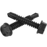 Hex Washer Head Self Drilling Screws Black Zinc Plated Tek Screws for Metal Roofing Construction - 图片 4