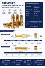 Zinc Plated Furniture Insert Nut with Connecting Bolt Hex Socket Wood Thread Insert Nut Fastener Kit - 图片 5
