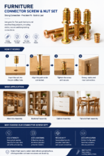 Zinc Plated Furniture Insert Nut with Connecting Bolt Hex Socket Wood Thread Insert Nut Fastener Kit - 图片 6
