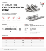 304 Stainless Steel/Carbon Steel Galvanized Double End Thread Self Tapping Screw Hex Socket Headless Screw - 图片 5