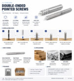 304 Stainless Steel/Carbon Steel Galvanized Double End Thread Self Tapping Screw Hex Socket Headless Screw - 图片 6