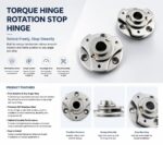 Round Disc Damping Rotating Shaft Adjustable Torque Hinge 360° Wire Passage Free Stop Rotary Damping Pivot For Equipment Stand - 图片 8
