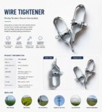 Dacromet Steel Wire Tensioner, Inline Ratchet Wire Strainer, Cable Turnbuckle Tightener for Orchard Fencing Construction - 图片 7