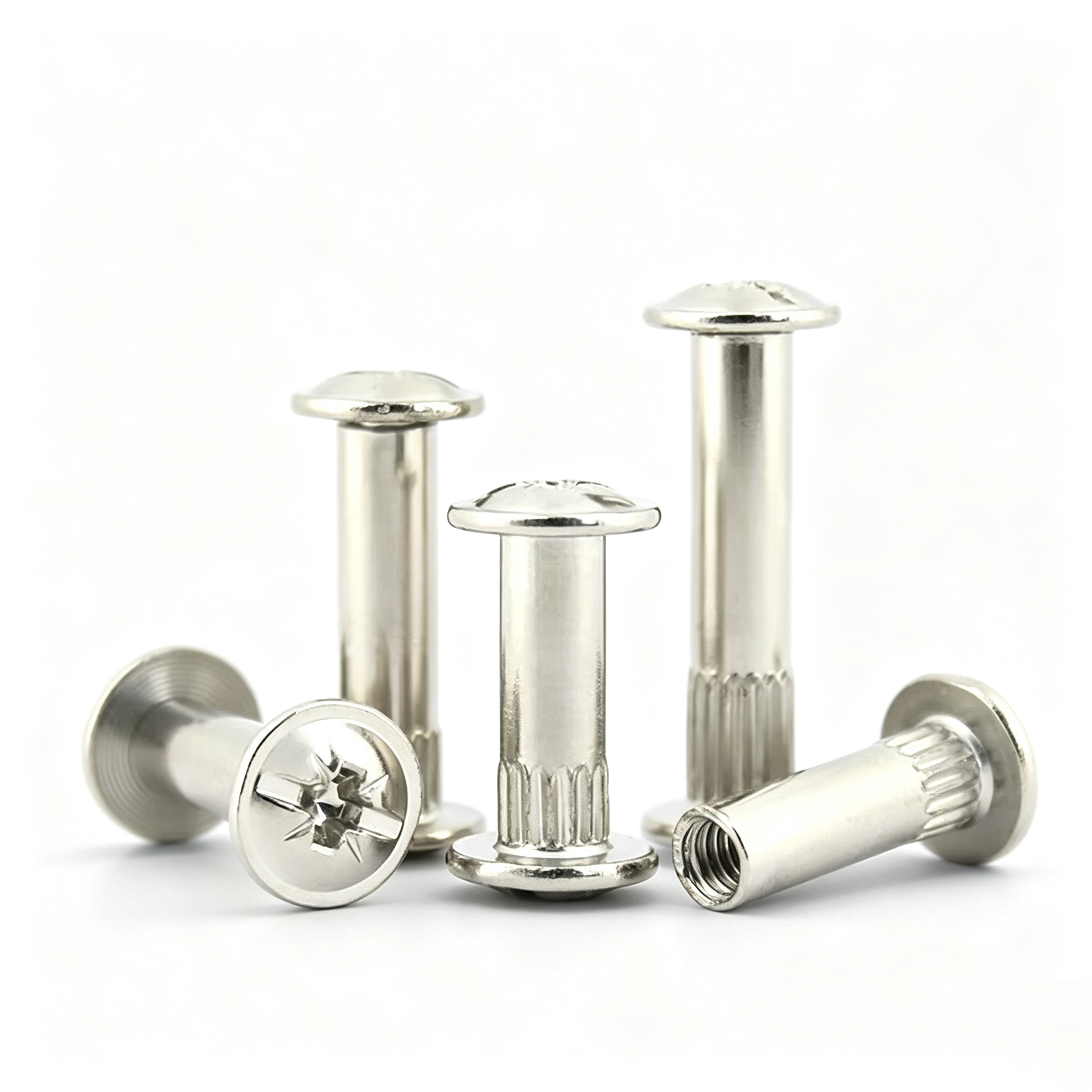 对锁十字螺丝1 High Precision Furniture Connector Bolt Nickel Plated Binding Screw for Cabinets and Wardrobes Screw Cross Head Connector Bolt - 图片 1