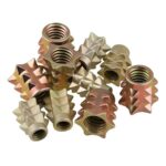 Zinc Alloy Spiked Insert Nut Wood Furniture T-Nut Barbed Embedded Threaded Insert Nut For Wooden Cabinet Connector - 图片 3