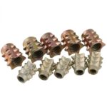 Zinc Alloy Spiked Insert Nut Wood Furniture T-Nut Barbed Embedded Threaded Insert Nut For Wooden Cabinet Connector - 图片 4