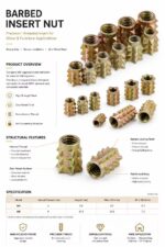 Zinc Alloy Spiked Insert Nut Wood Furniture T-Nut Barbed Embedded Threaded Insert Nut For Wooden Cabinet Connector - 图片 6