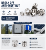 304 Stainless Steel Breakaway Security Nuts Shear Off Anti Theft Hex Lock Nuts Tamper Resistant Fasteners - 图片 5