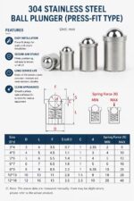 Flanged Push-In Ball Spring Plunger Stainless Steel Ball Detent Pin Precision Positioning Locator For Automation Equipment - 图片 7