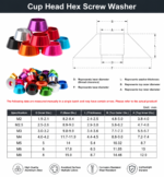 Color Cup Head Washer Countersunk Spacer Alloy Screw Gasket Decorative Washer for Motorcycle Auto Modification Fastener Parts - 图片 8