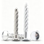 304 Stainless Steel Twisted Concrete Nail M8 Flat Round Head Masonry Nail for Cement Wall