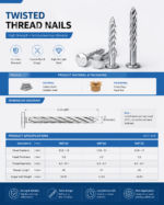 304 Stainless Steel Twisted Concrete Nail M8 Flat Round Head Masonry Nail for Cement Wall - 图片 5