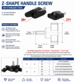 Z Type Plastic Thumb Screw T‑Handle Hand Tighten Screw Stainless Steel Wing Knob Screw for Machine Equipment - 图片 5