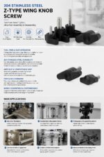 Z Type Plastic Thumb Screw T‑Handle Hand Tighten Screw Stainless Steel Wing Knob Screw for Machine Equipment - 图片 7