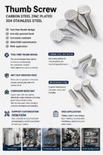 Stainless Steel Thumb Screw, Flat Round Hand Grip Screw, Hand Tighten Screw - 图片 8