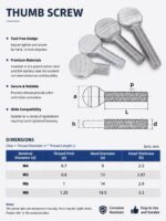 Stainless Steel Thumb Screw, Flat Round Hand Grip Screw, Hand Tighten Screw - 图片 6