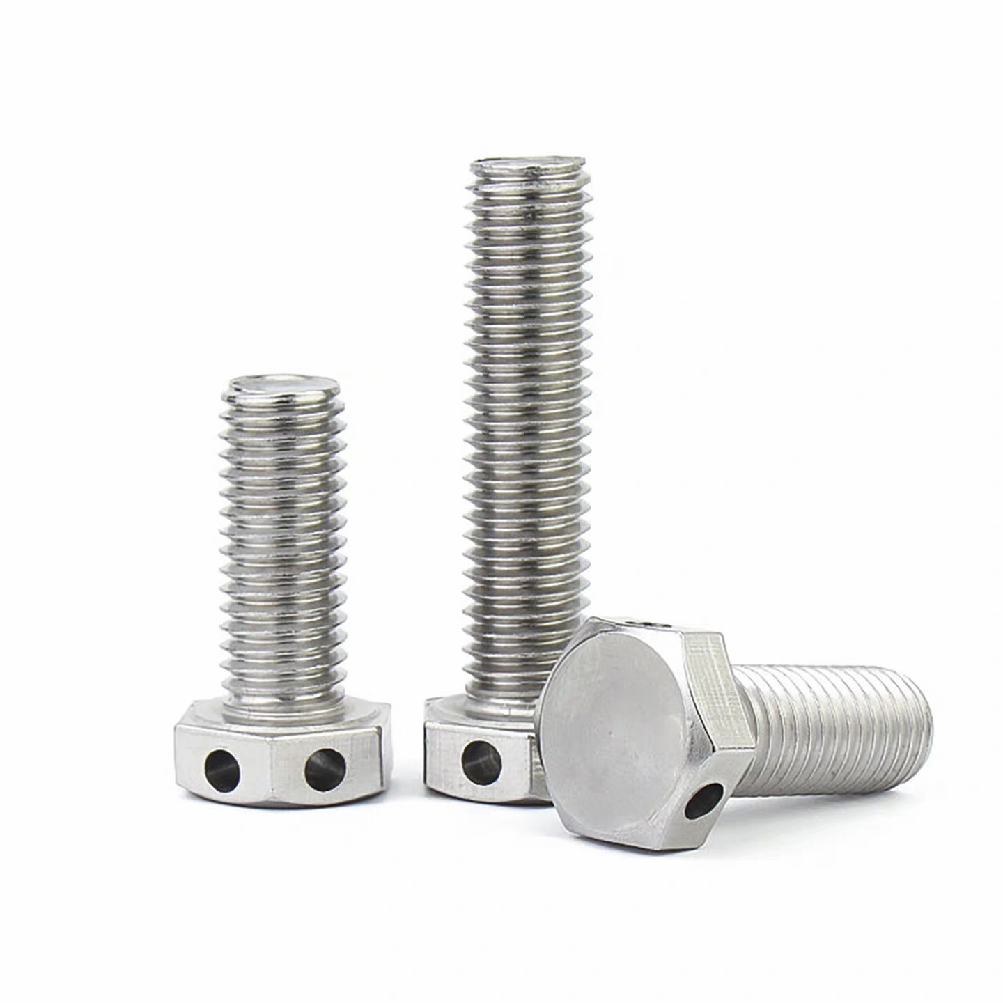 六角带孔螺栓 (2) Stainless Steel Square Head Bolt With Hole Full Thread Fastener for Industrial Machinery Equipment - 图片 1
