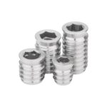 304 Stainless Steel Hex Socket Threaded Insert Nut, Internal External Thread Wood Insert for Furniture - 图片 4