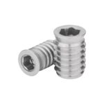 304 Stainless Steel Hex Socket Threaded Insert Nut, Internal External Thread Wood Insert for Furniture