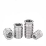 304 Stainless Steel Hex Socket Threaded Insert Nut, Internal External Thread Wood Insert for Furniture - 图片 2