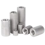 304 Stainless Steel Knurled Cylinder Nut, Extended Hand Tight Coupling Nut, Female Thread Connecting Sleeve - 图片 4