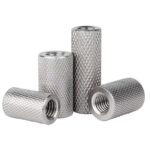 304 Stainless Steel Knurled Cylinder Nut, Extended Hand Tight Coupling Nut, Female Thread Connecting Sleeve - 图片 3
