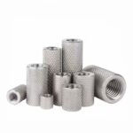 304 Stainless Steel Knurled Cylinder Nut, Extended Hand Tight Coupling Nut, Female Thread Connecting Sleeve - 图片 2