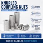 304 Stainless Steel Knurled Cylinder Nut, Extended Hand Tight Coupling Nut, Female Thread Connecting Sleeve - 图片 7