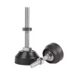 Conical Rubber Bumper Stop Bolt, Threaded Rubber Vibration Isolator, Rubber Shock Buffer Mount with Stainless Steel Screw & Nut