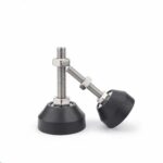 Conical Rubber Bumper Stop Bolt, Threaded Rubber Vibration Isolator, Rubber Shock Buffer Mount with Stainless Steel Screw & Nut - 图片 2