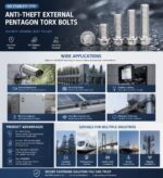 Stainless Steel Anti‑Theft Flange Bolt, 5‑Point Tamper Proof Security Screw, Special Outer Pentagonal Head Fastener - 图片 7