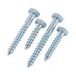 Zinc Plated Carbon Steel Hex Lag Wood Screw, Heavy Duty Coach Screw for Wood Construction Timber Fastening