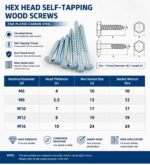 Zinc Plated Carbon Steel Hex Lag Wood Screw, Heavy Duty Coach Screw for Wood Construction Timber Fastening - 图片 6