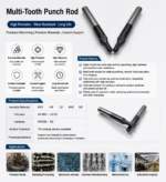 Carbide Multi Tooth Punch Pin Hardened Multi‑Flute Punch Rod for Metal Mold Parts - 图片 7