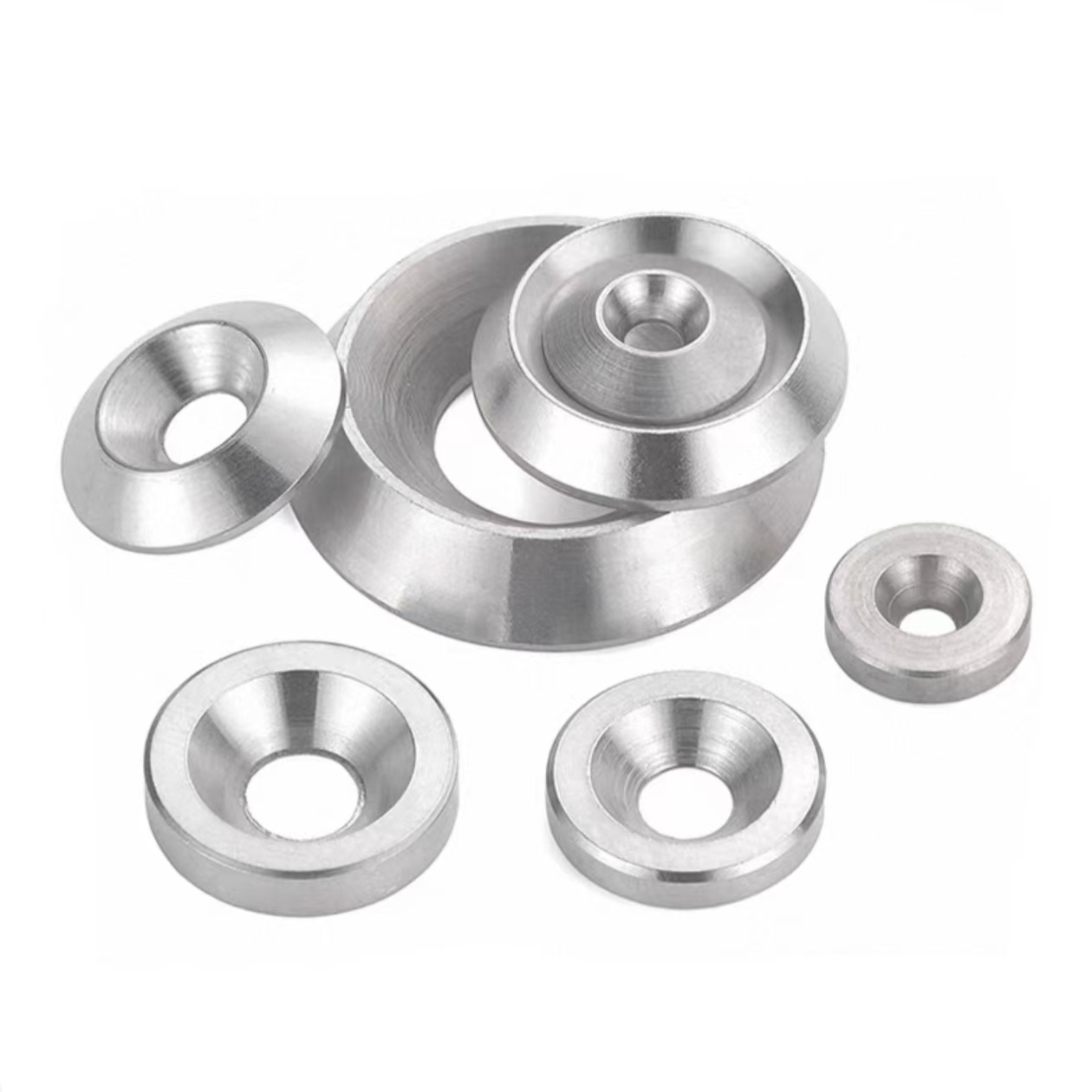 实心鱼眼垫片 (2) Stainless Steel Countersunk Washer Conical Bowl Fish Eye Washer Concave Spacer Washer For Hex Socket Screws Custom Size Available - 图片 1