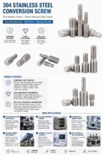 Stainless Steel Thread Conversion Stud, Reducing Thread Adapter Screw, Heterodiametric Double Threaded Stud Bolt - 图片 6