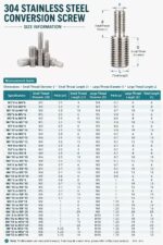 Stainless Steel Thread Conversion Stud, Reducing Thread Adapter Screw, Heterodiametric Double Threaded Stud Bolt - 图片 7