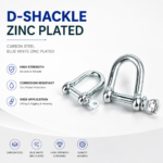 Galvanized D Shackle Carbon Steel Lifting Shackle Screw Pin Anchor Shackle for Rigging Towing Marine Hardware - 图片 6