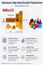Colorful Aluminum Alloy Knurled Thumb Screw High Step Mirror Finish Flat Head Two Layer Enlarged Head Hand Tightening Screw - 图片 5