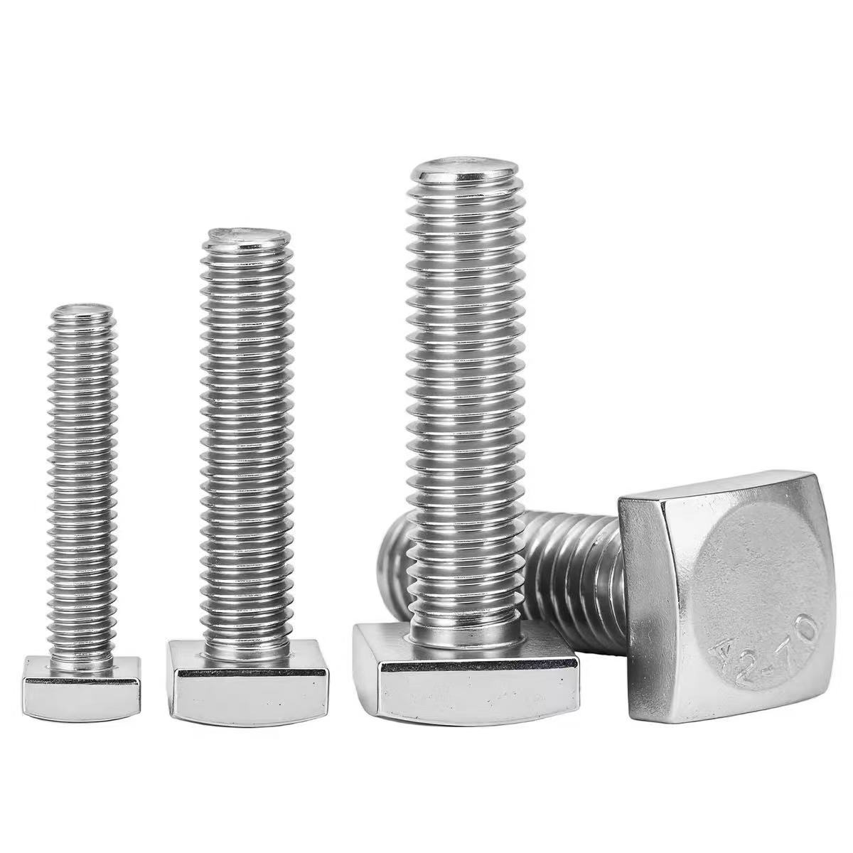 方头螺栓2 304 SS Square Head Bolt Stainless Steel Square Head Fastener Corrosion Resistant Threaded Bolt OEM Custom Manufacturer - 图片 1