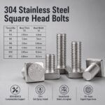 304 SS Square Head Bolt Stainless Steel Square Head Fastener Corrosion Resistant Threaded Bolt OEM Custom Manufacturer - 图片 4