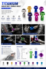 TC4 Titanium Banjo Bolt M10 Motorcycle Brake Oil Pipe Screw CNC Machined Color Anodized Racing Fastener - 图片 6