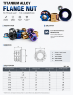 TC4 Titanium Alloy Flange /Sprocket Nuts M5-M20 CNC Hex Nuts High Strength Fasteners for Electric Motorcycle Modification - 图片 5