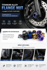 TC4 Titanium Alloy Flange /Sprocket Nuts M5-M20 CNC Hex Nuts High Strength Fasteners for Electric Motorcycle Modification - 图片 6