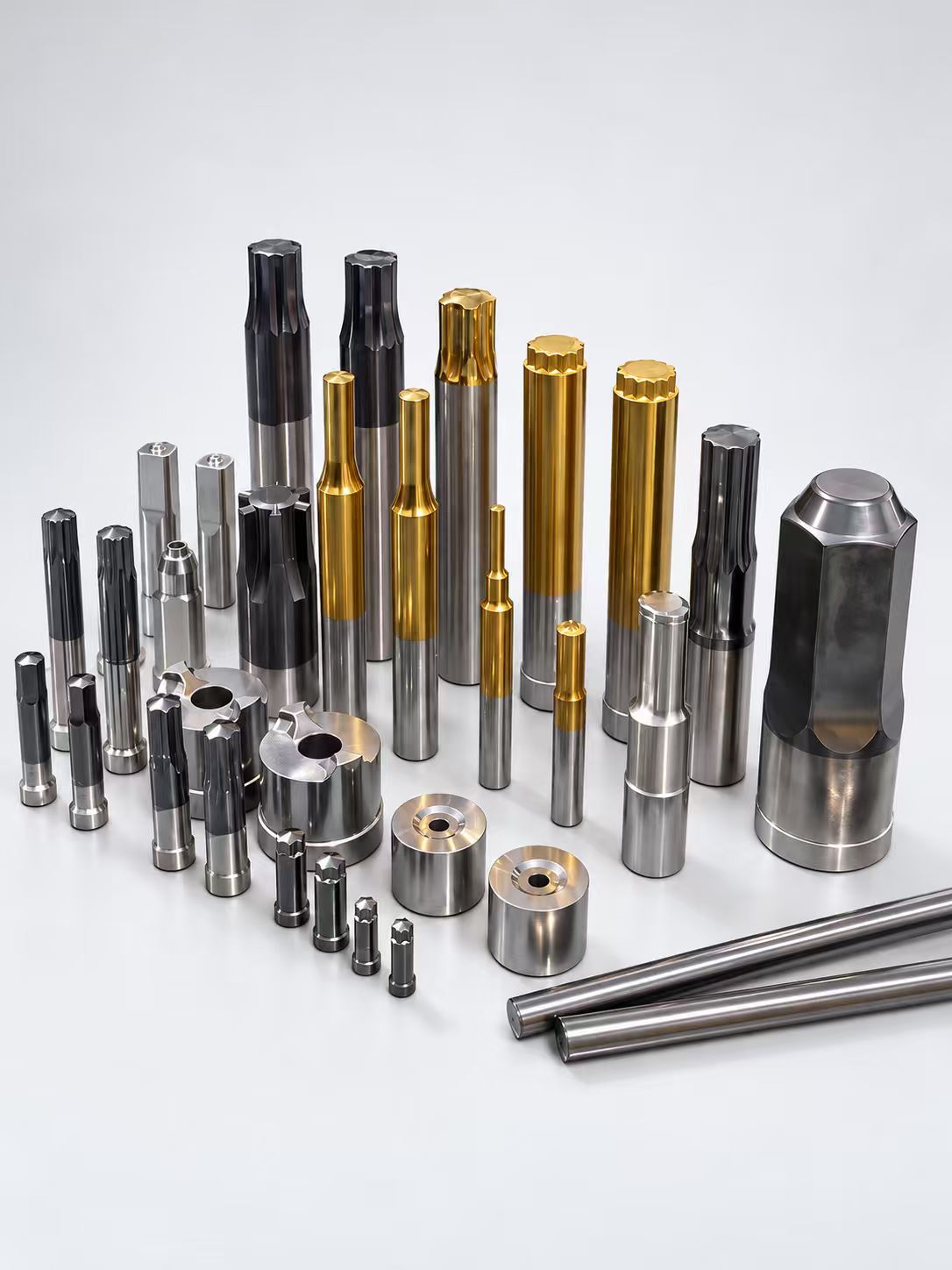 Precision cold heading punches in different shapes and sizes for custom fastener manufacturing